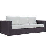 Convene Outdoor Patio Sofa in Espresso White