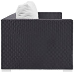 Convene Outdoor Patio Sofa in Espresso White