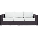 Convene Outdoor Patio Sofa in Espresso White