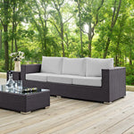 Convene Outdoor Patio Sofa in Espresso White
