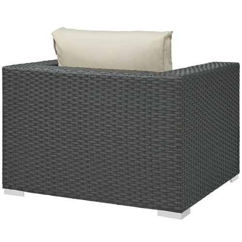 Sojourn Outdoor Patio Sunbrella® Armchair in Canvas Antique Beige