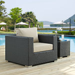 Sojourn Outdoor Patio Sunbrella® Armchair in Canvas Antique Beige
