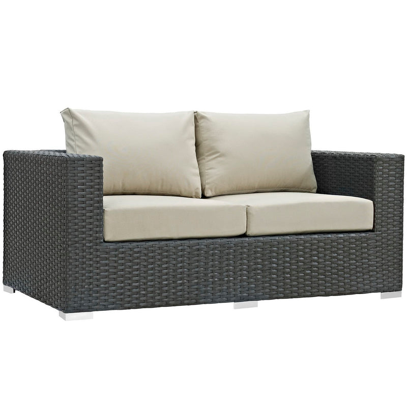 Sojourn Outdoor Patio Sunbrella® Loveseat in Canvas Antique Beige