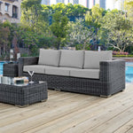 Summon Outdoor Patio Sunbrella® Sofa in Canvas Gray