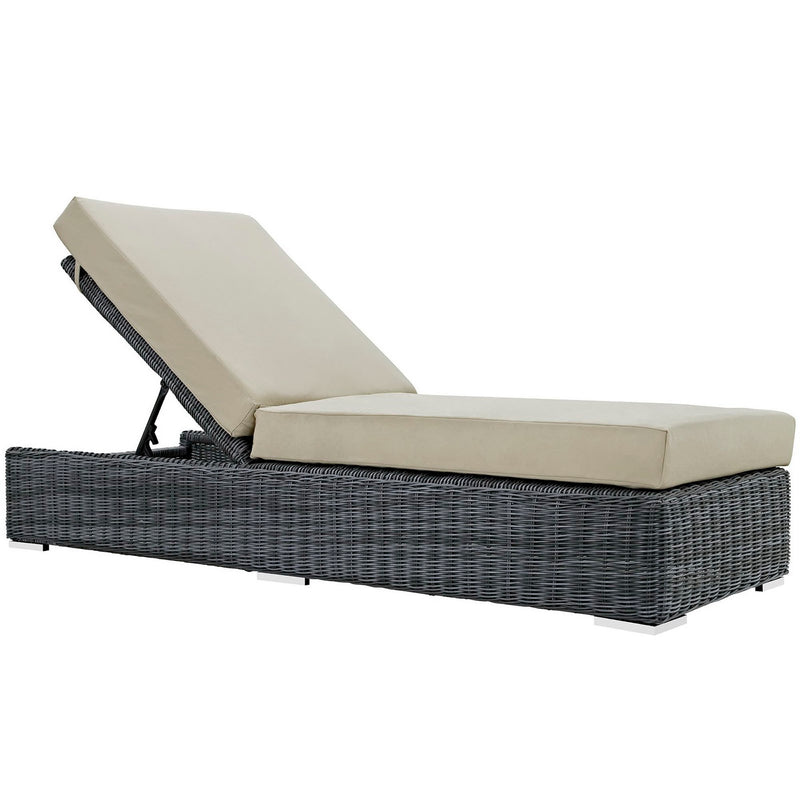 Summon Outdoor Patio Sunbrella® Chaise Lounge in Canvas Antique Beige