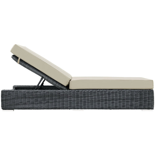 Summon Outdoor Patio Sunbrella® Chaise Lounge in Canvas Antique Beige