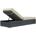 Summon Outdoor Patio Sunbrella® Chaise Lounge in Canvas Antique Beige
