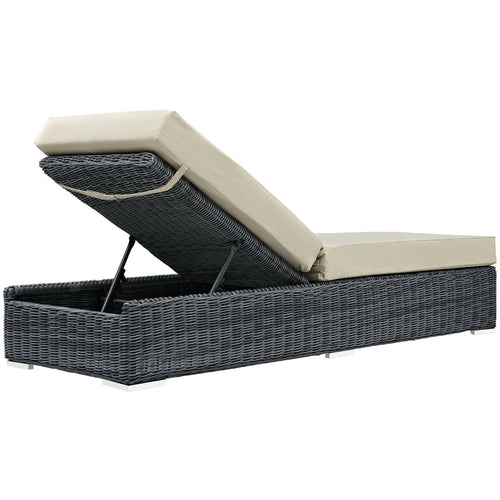 Summon Outdoor Patio Sunbrella® Chaise Lounge in Canvas Antique Beige