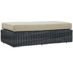 Summon Outdoor Patio Sunbrella® Rectangle Ottoman in Canvas Antique Beige