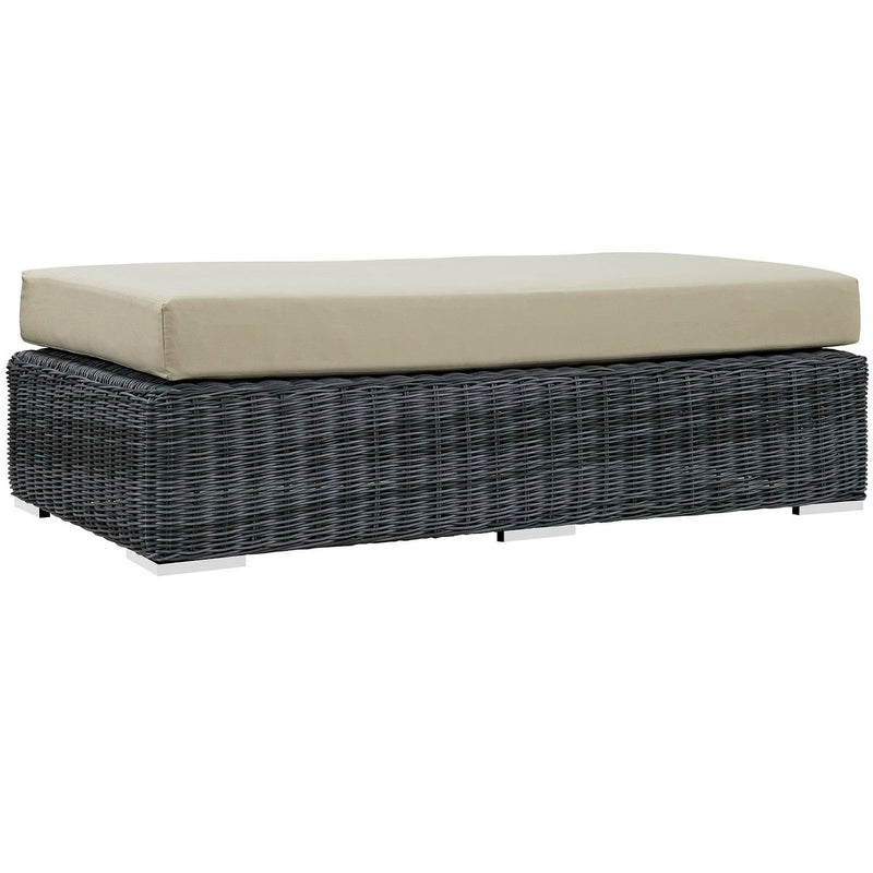 Summon Outdoor Patio Sunbrella® Rectangle Ottoman in Canvas Antique Beige