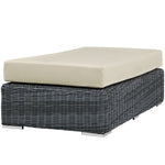 Summon Outdoor Patio Sunbrella® Rectangle Ottoman in Canvas Antique Beige