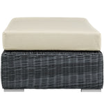 Summon Outdoor Patio Sunbrella® Rectangle Ottoman in Canvas Antique Beige