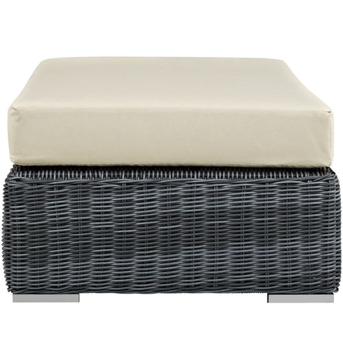 Summon Outdoor Patio Sunbrella® Rectangle Ottoman in Canvas Antique Beige