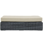 Summon Outdoor Patio Sunbrella® Rectangle Ottoman in Canvas Antique Beige