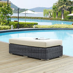 Summon Outdoor Patio Sunbrella® Rectangle Ottoman in Canvas Antique Beige