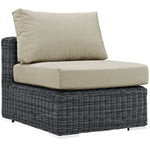 Summon 7 Piece Outdoor Patio Sunbrella® Sectional Set in Canvas Antique Beige