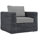 Summon 7 Piece Outdoor Patio Sunbrella® Sectional Set in Canvas Gray