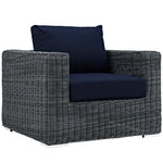 Summon 7 Piece Outdoor Patio Sunbrella® Sectional Set in Canvas Navy