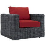 Summon 7 Piece Outdoor Patio Sunbrella® Sectional Set in Canvas Red