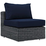 Summon 7 Piece Outdoor Patio Sunbrella® Sectional Set in Canvas Navy