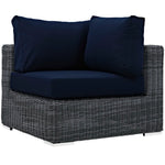 Summon 7 Piece Outdoor Patio Sunbrella® Sectional Set in Canvas Navy