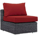 Summon 7 Piece Outdoor Patio Sunbrella® Sectional Set in Canvas Red