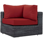 Summon 7 Piece Outdoor Patio Sunbrella® Sectional Set in Canvas Red