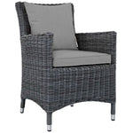 Summon Dining Outdoor Patio Sunbrella® Armchair in Canvas Gray