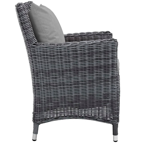 Summon Dining Outdoor Patio Sunbrella® Armchair in Canvas Gray