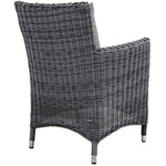Summon Dining Outdoor Patio Sunbrella® Armchair in Canvas Gray