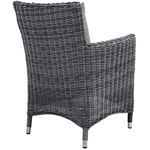 Summon Dining Outdoor Patio Sunbrella® Armchair in Canvas Gray