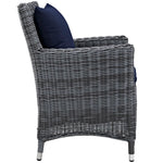 Summon Dining Outdoor Patio Sunbrella® Armchair in Canvas Navy