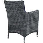 Summon Dining Outdoor Patio Sunbrella® Armchair in Canvas Navy