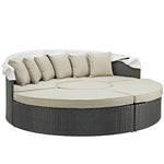 Sojourn Outdoor Patio Sunbrella® Daybed in Antique Canvas Beige