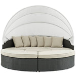 Sojourn Outdoor Patio Sunbrella® Daybed in Antique Canvas Beige