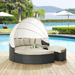 Sojourn Outdoor Patio Sunbrella® Daybed in Antique Canvas Beige