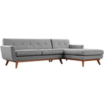 Engage Right-Facing Upholstered Fabric Sectional Sofa in Expectation Gray