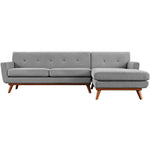 Engage Right-Facing Upholstered Fabric Sectional Sofa in Expectation Gray