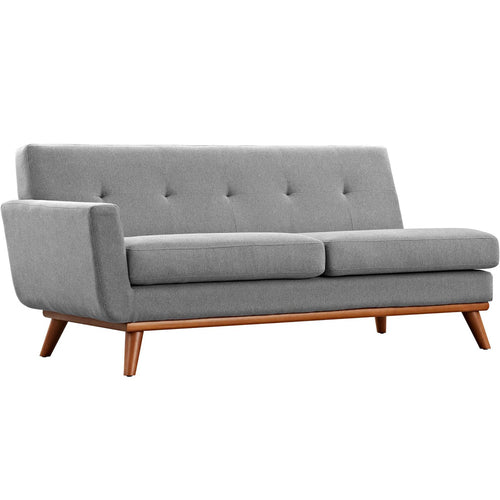Engage Right-Facing Upholstered Fabric Sectional Sofa in Expectation Gray