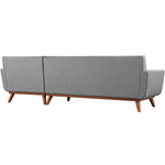 Engage Right-Facing Upholstered Fabric Sectional Sofa in Expectation Gray