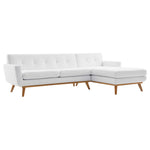 Engage Right-Facing Upholstered Fabric Sectional Sofa in White