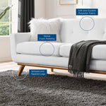 Engage Right-Facing Upholstered Fabric Sectional Sofa in White