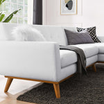 Engage Right-Facing Upholstered Fabric Sectional Sofa in White