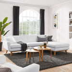 Engage Right-Facing Upholstered Fabric Sectional Sofa in White