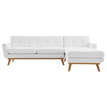 Engage Right-Facing Upholstered Fabric Sectional Sofa in White