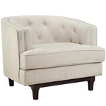 Coast Upholstered Fabric Armchair in Beige