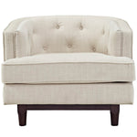 Coast Upholstered Fabric Armchair in Beige