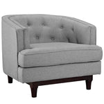 Coast Upholstered Fabric Armchair in Light Gray