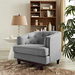 Coast Upholstered Fabric Armchair in Light Gray