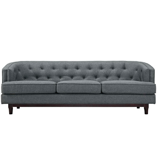 Coast Upholstered Fabric Sofa in Gray